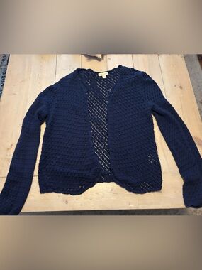 Appleseed's Navy Blue Open-Knit Cardigan Size Large